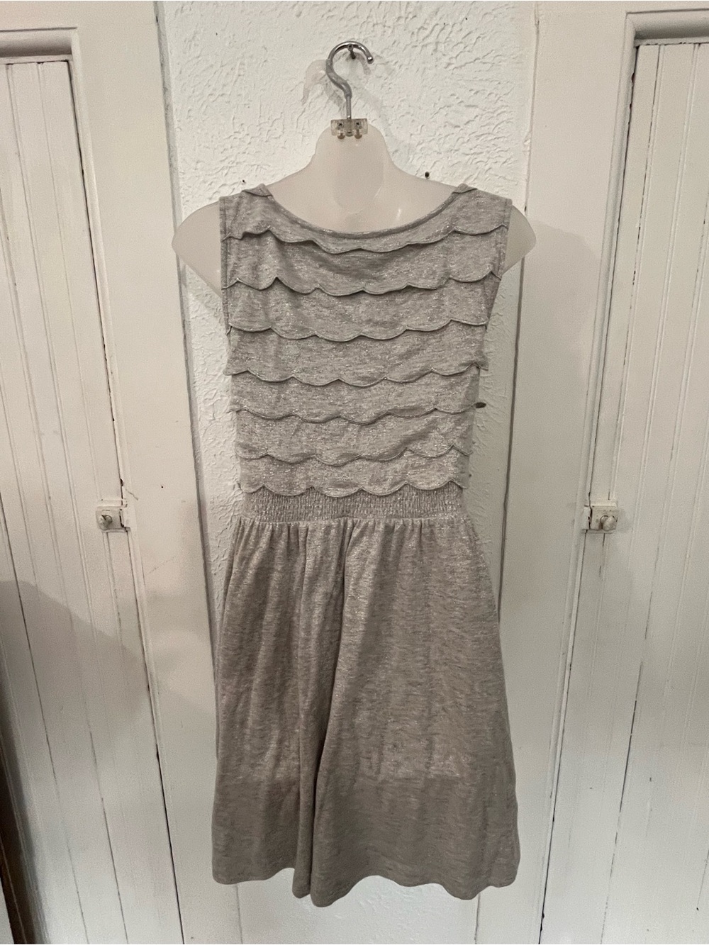 Grey Ruffled Tank Dress with pockets! - Picture 2 of 2